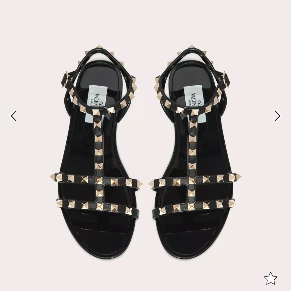 Valentino Black Sandals with Studded Straps